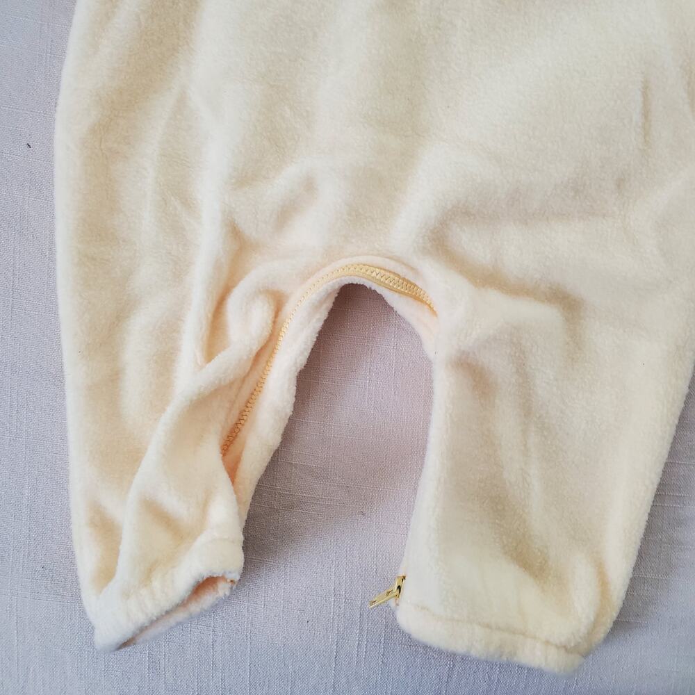 Vintage Yellow Fleece Hooded Bodysuit 9-12 months - Picture 3 of 8